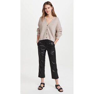 VELVET BY GRAHAM & SPENCER Honey Black Faux Leather Cropped Pants, Size 4